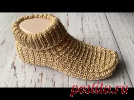 НОВИНКА 2025 !!! Тапочки-следки на двух спицах.