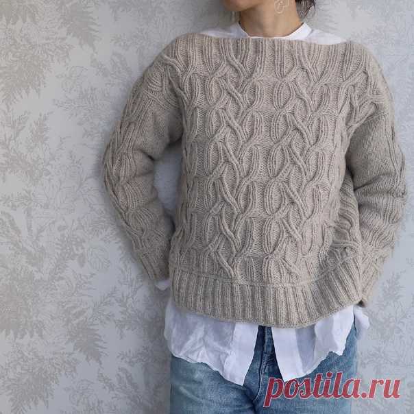 Пост на стене Пуловер с косами  ✨Kareno✨вяжем сверху вниз.Размеры:🧵XS (S, M, L) (XL, 2XL, 3XL, 4XL).