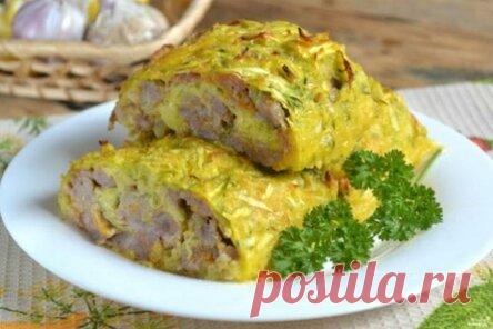 Замечательный рецепт закусочного кабачкового рулета, можно есть и не боятся поправится!