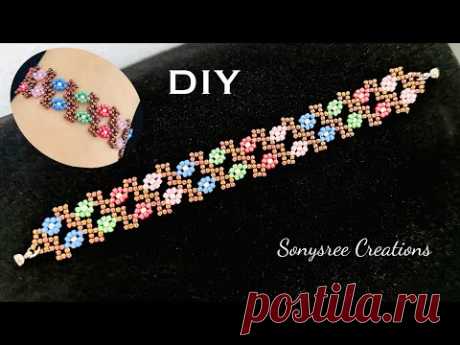 Flower Gradient Bracelet || DIY Beaded Bracelet || Daisy Beaded Bracelet