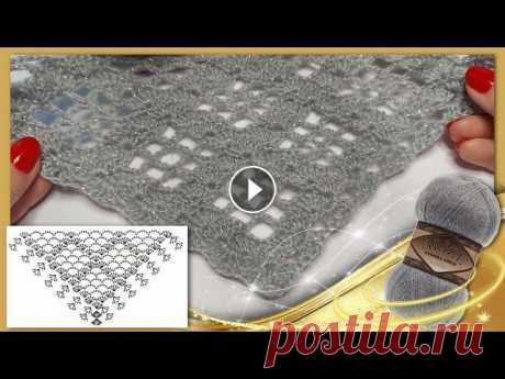????????????ШАЛЬ КРЮЧКОМ &quot;Ромбики и веерочки&quot; из Alize Angora Gold Simli (вязание крючком для начина

красивые узоры для палантинов спицами