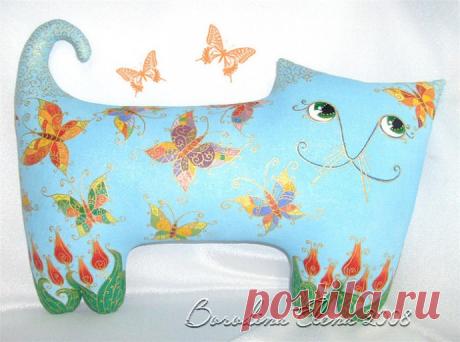 Котыподушки.текстильные диванные коты елены бородиной. | Colors.life
