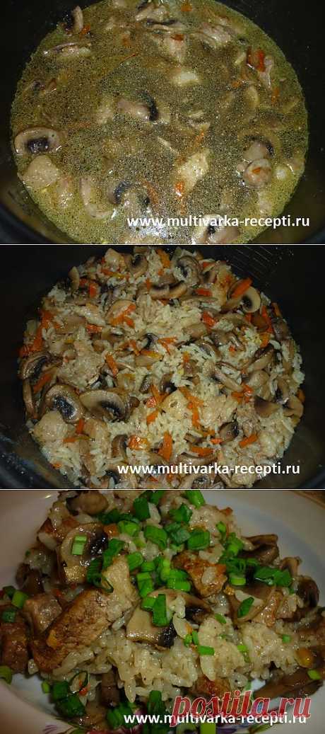 Плов с мясом и грибами в мультиварке |