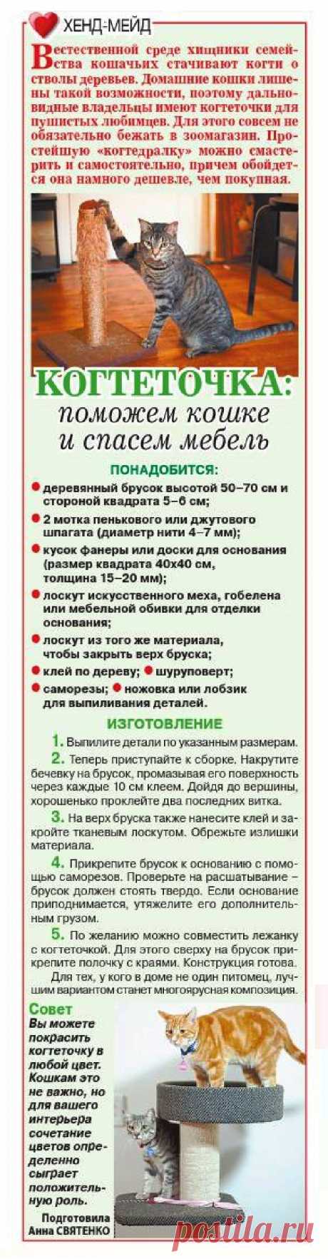 Когтеточка для кошки своими руками