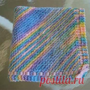 Одеяло, связанное по диагонали