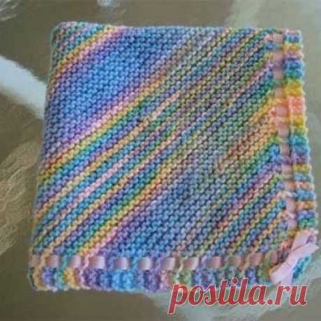 Одеяло, связанное по диагонали