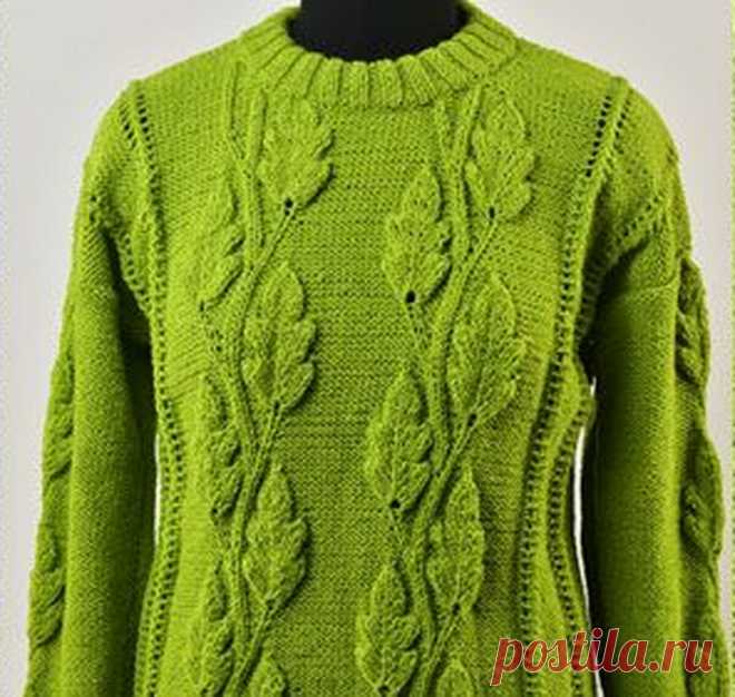 Схемы узоров с листьями. По-настоящему осеннее настроение | Ольга knits спицами и крючком | Яндекс Дзен
