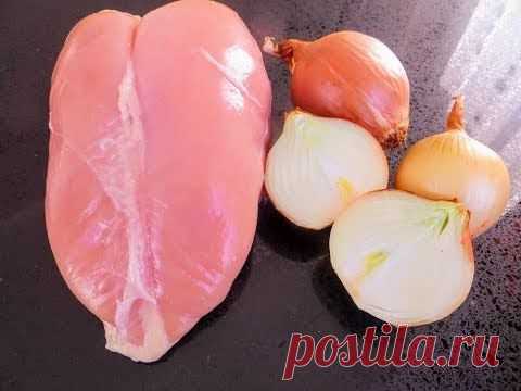 Невероятно вкусная куриная грудка в луковом кляре / Рецепт за 5 минут