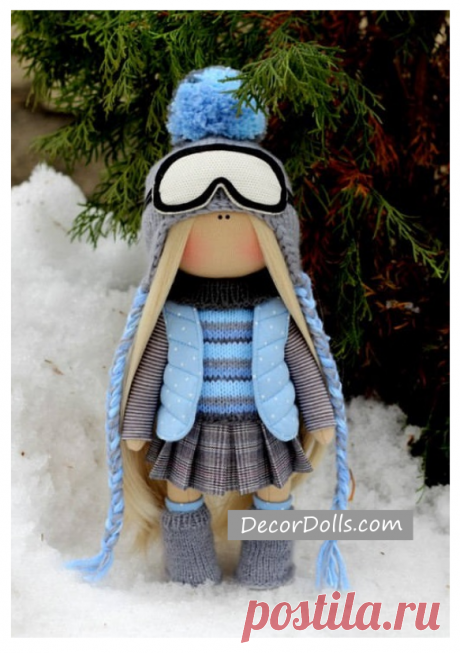 Muñecas Bambole Doll, Puppen Tilda Doll, Winter Doll Handmade, Cloth T – Decor Dolls