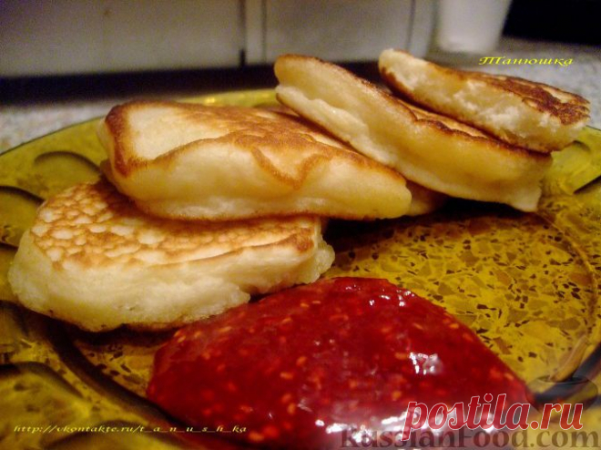 Рецепт: Воздушные оладьи на кефире (без яиц) на RussianFood.com