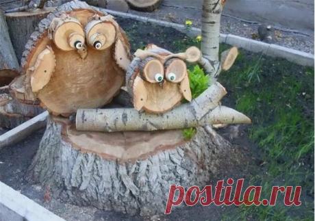 Пенёк от спиленного дерева — 9 «роскошных» сюжетов с его участием для декора сада! | ДОМ ЯРКИХ ИДЕЙ | Яндекс Дзен