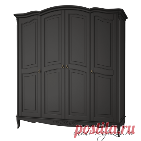 Распашной шкаф черный 4-х дверный классический