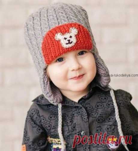 Шапка ушанка для малыша.