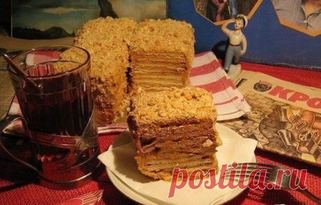 Шикарный торт из печенья без выпечки со сгущенным молоком