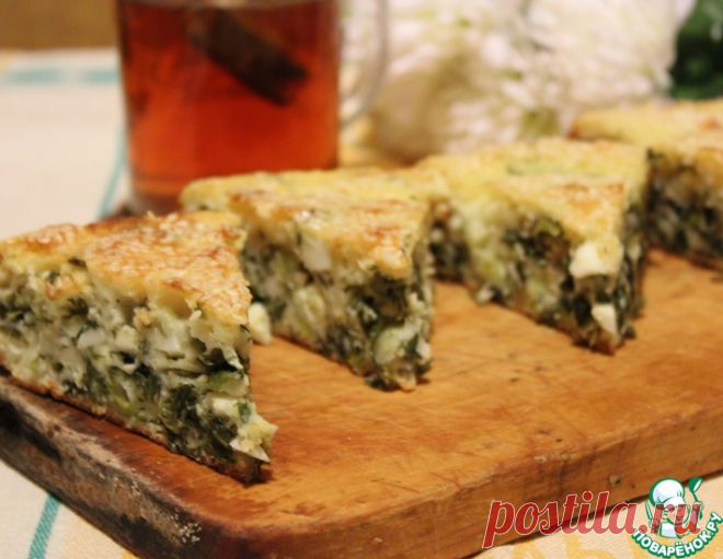 Заливной пирог с зеленью и яйцом – кулинарный рецепт