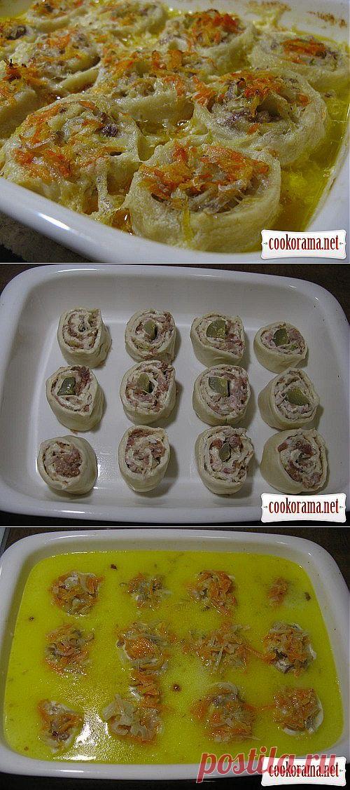 Мясные розочки на постном заварном тесте / Вареники, пельмени, галушки / Кукорама — вкусные рецепты!