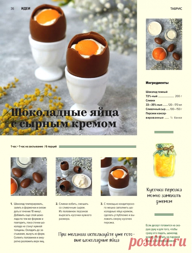 Шоколадные яйца с сырным кремом