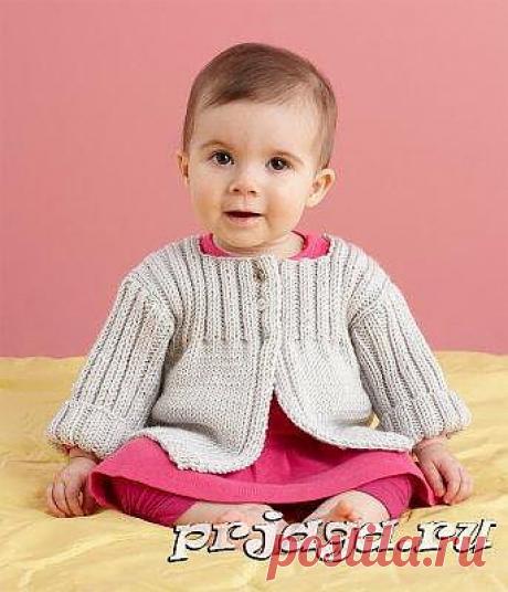 Вязание кардигана спицами для начинающих от Lion Brand
(детская кофточка спицами, кардиган спицами для девочки)