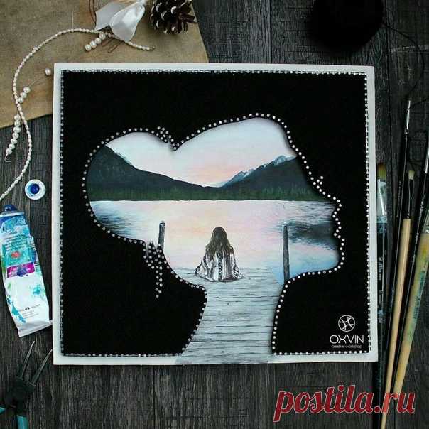 Удивительно красивые и необычные картины в стиле стринг арт из гвоздей и ниток в сочетании с акриловыми красками!