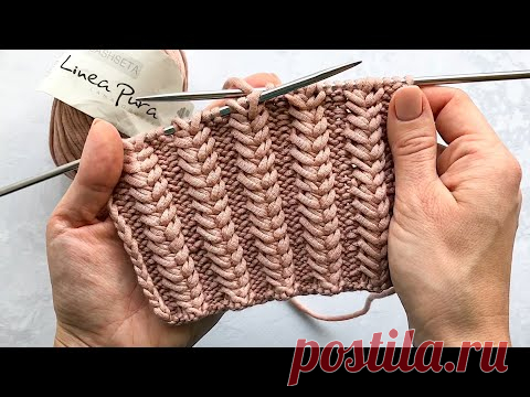 Супер классный узор колоски спицами для шапок, снудов, кардиганов, свитеров. Очень простой узор!
