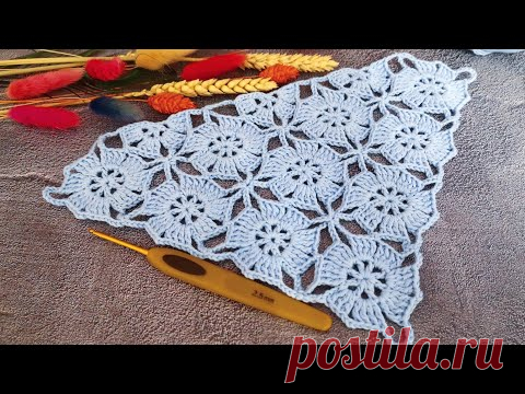 Безотрывное вязание шали, бактуса или палантина✨Continuous knitting of a shawl, bactus or stole✨