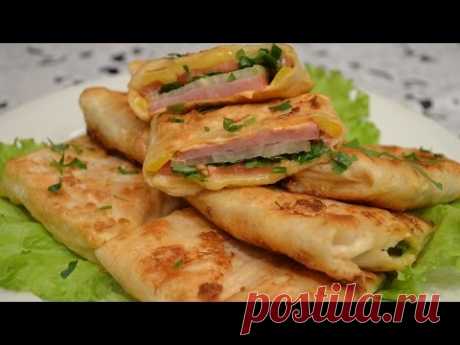 Лаваш жаренный с колбасой и овощами / Простые рецепты