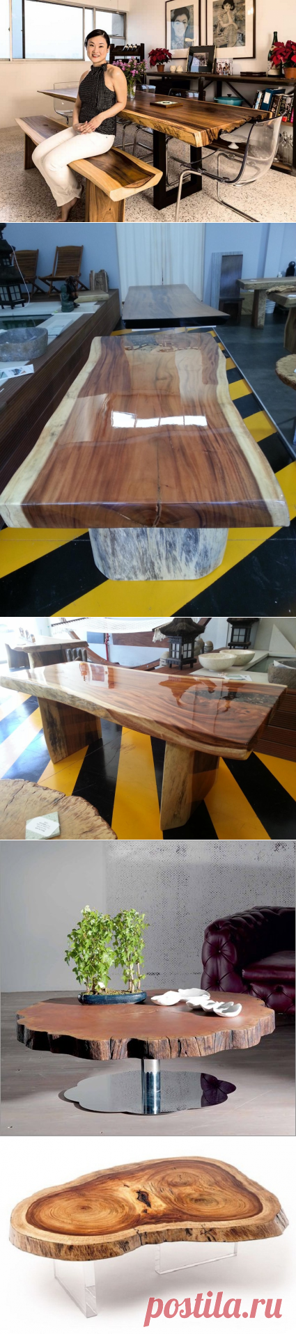 Деревянные столы, скамьи и столешницы. Часть 1. Мебель из цельных спилов редких пород - Дизайн интерьеров | Идеи вашего дома | Lodgers