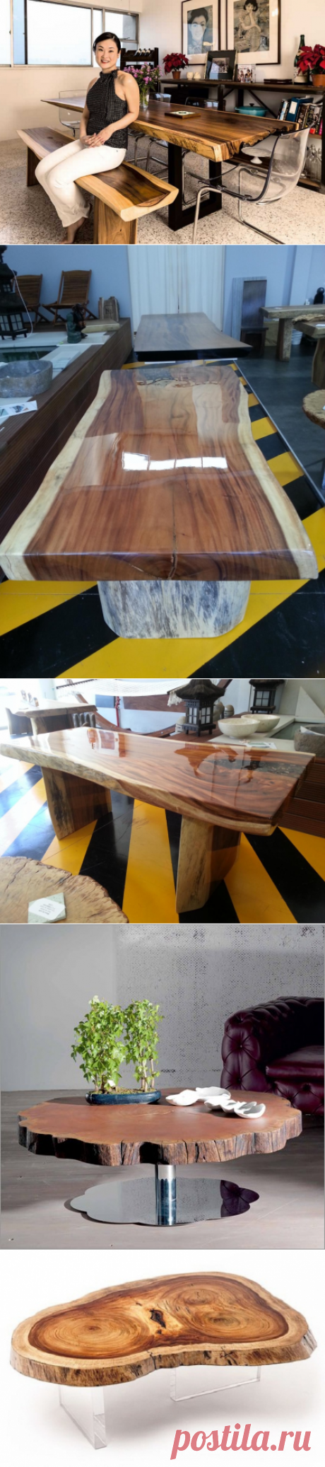 Деревянные столы, скамьи и столешницы. Часть 1. Мебель из цельных спилов редких пород - Дизайн интерьеров | Идеи вашего дома | Lodgers