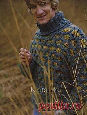 Свитер с узором "Соты". Вязание для мужчин / Свитера / Спицами
