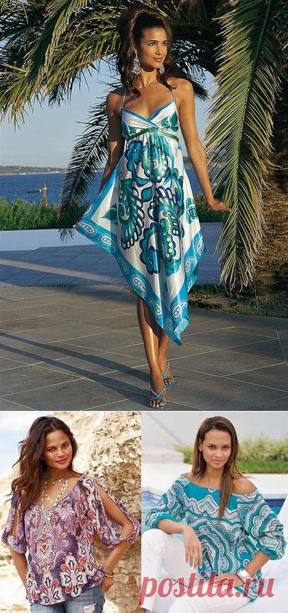 Что можно сшить из двух больших шёлковых платков?