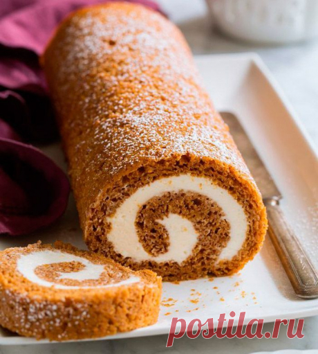 Рулет из тыквы с начинкой