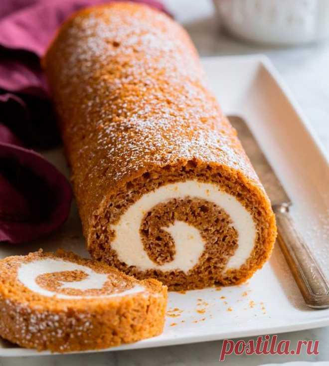 Рулет из тыквы с начинкой