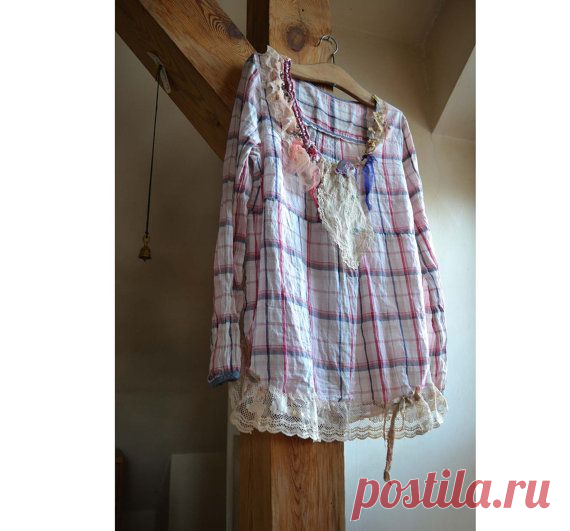 Unique Art to Wear Cotton Tunic COUNTRY GIRL Boho от Paulina722