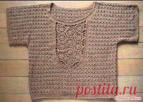 Кофточка с овальной вставкой из мотивов. - Все в ажуре... (вязание крючком) - Страна Мам