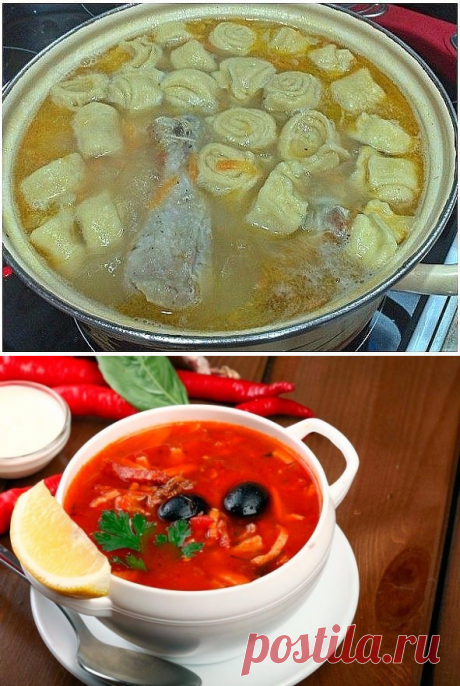 суп с чесночными галушками, солянка