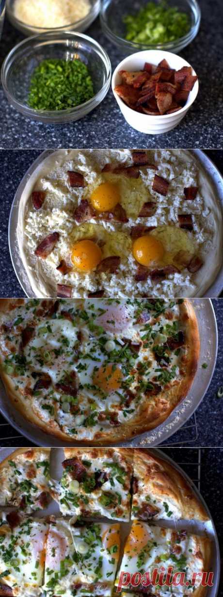 Пицца с яйцом и зеленью пошаговый рецепт с фото