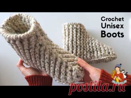Crochet Beginner Boots / Slippers For Men And Women