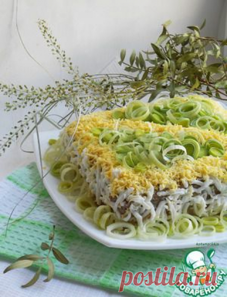 Закусочный торт с печеночным кремом - кулинарный рецепт