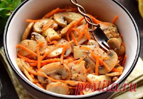 Шампиньоны по-корейски рецепт ⋆ Кулинарная страничка Шампиньоны по-корейски — закуска, которая может имеет разные вкусы, в зависимости от выбранных пряностей. Предложенный рецепт считается базовым, он включает минимальное количество дополнительных компонентов, которые всегда можно дополнить....