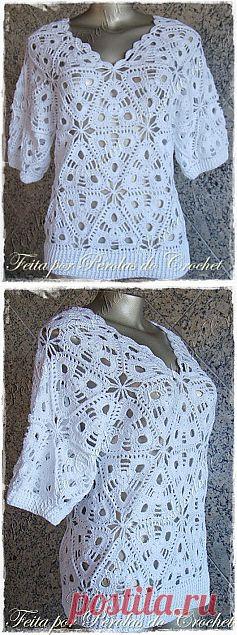Blusa em crochet - Elo.