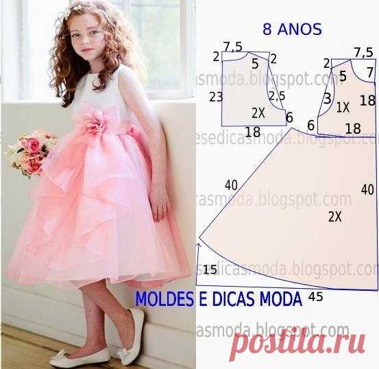 НАРЯДНОЕ ПЛАТЬЕ ДЛЯ ДЕВОЧКИ. Идеи, выкройки — HandMade