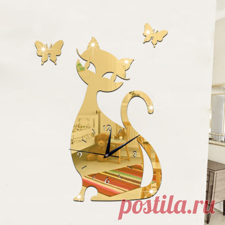 Hot-Sales-DIY-Wall-Clock-3D-Cat-Butterfly-Home-Decor-Acrylic-Slient-Needle-Quart-Cheap-Clock.jpg (1000×1000)