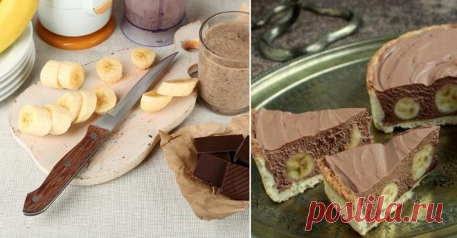 Как приготовить торт с шоколадом и бананами без выпечки