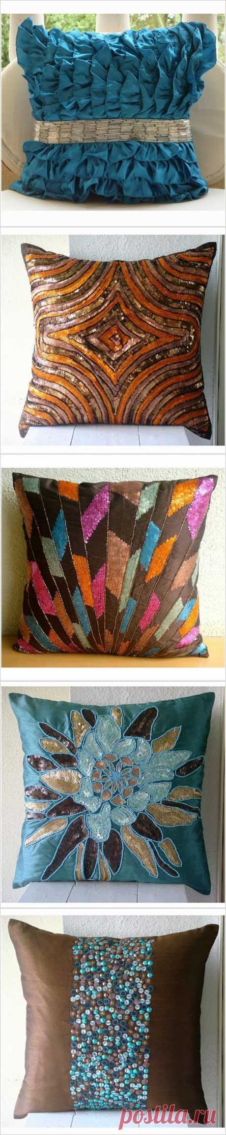 Декор подушек. Pillow, cushions decor ideas. ~ HandMadiya.com