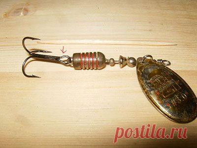 Замена тройника на блесне