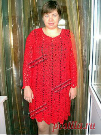 Вязание крючком платья со схемами и описаниями. Женские и детские вязаные платья крючком. - страница 5