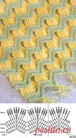 Двухцветный узор крючком