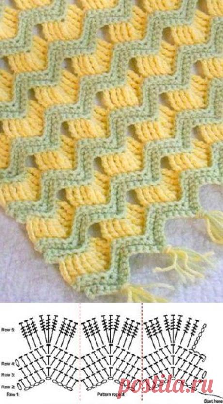 Двухцветный узор крючком