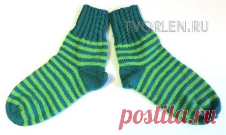 Мужские носки спицами с необычной пяткой -описание вязания и фото