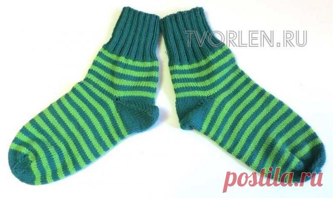 Мужские носки спицами с необычной пяткой -описание вязания и фото